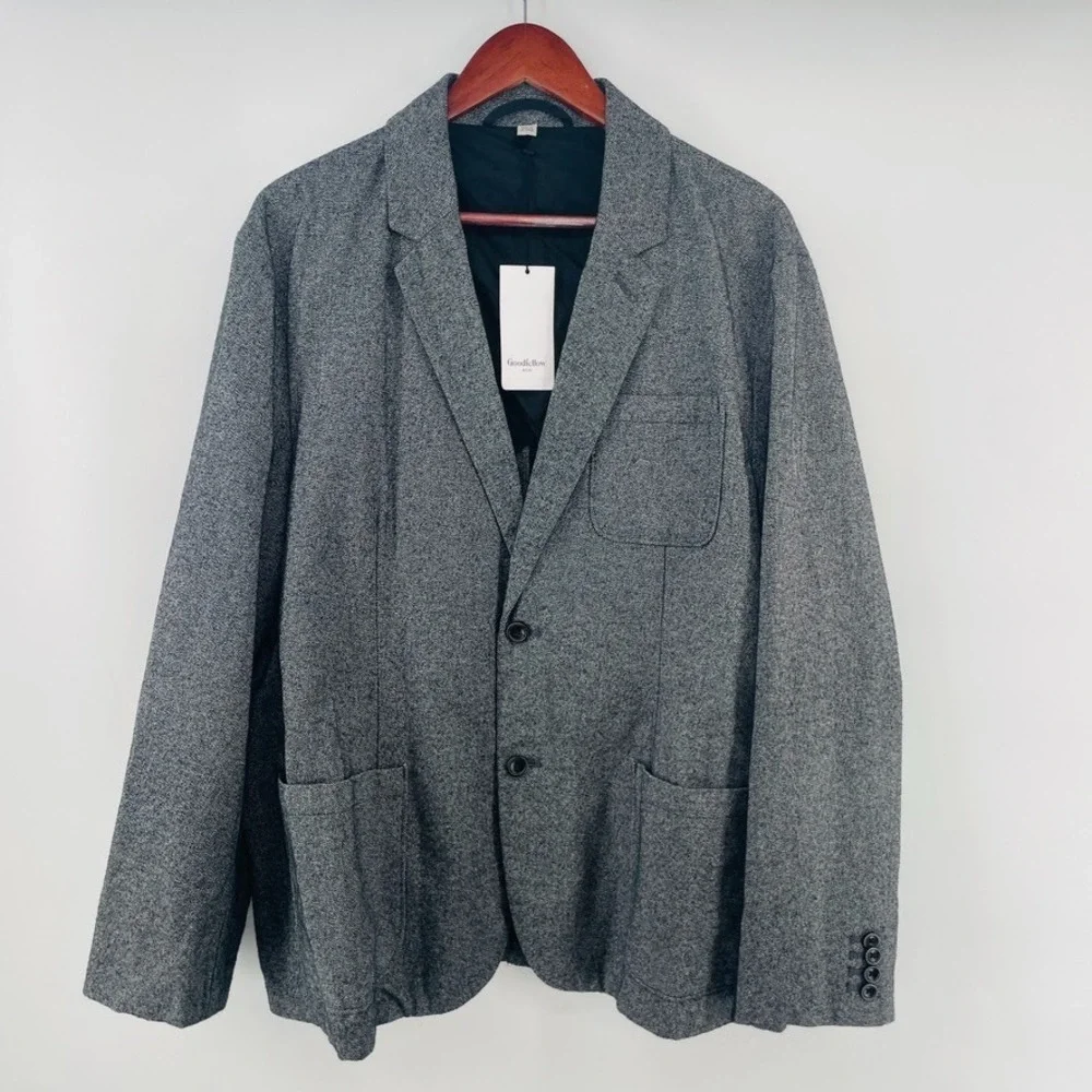 Goodfellow Kenwood Blazer Mens XL Gray Heathered Sport Coat Button Up Casual NWT
